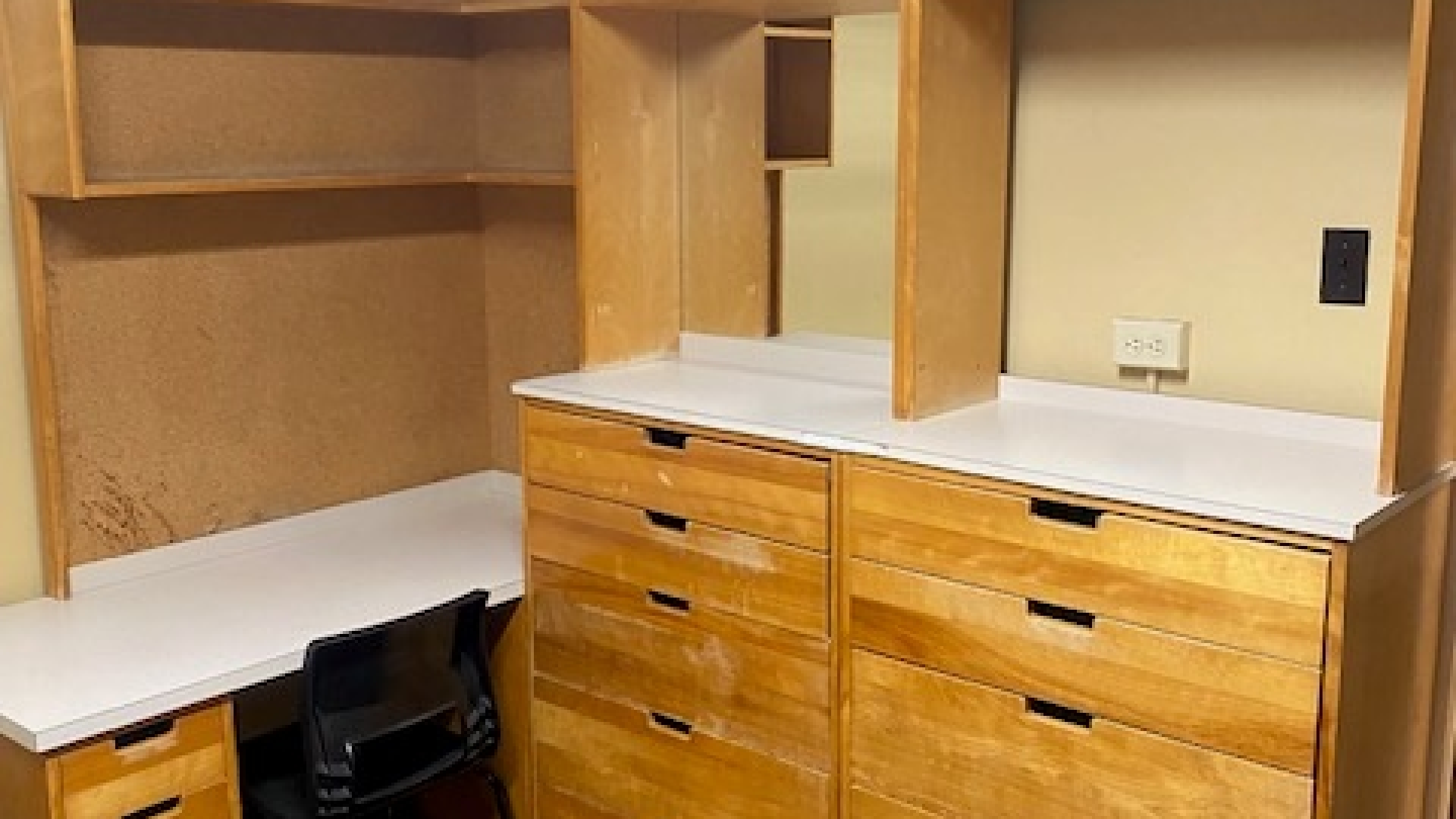 Dressers and Shelving in Cameron Hall