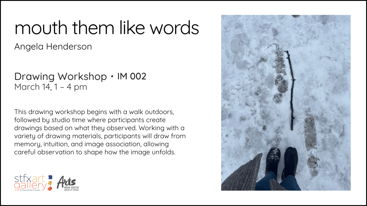 Angela Henderson Drawing workshop March 14, 1 - 4 pm