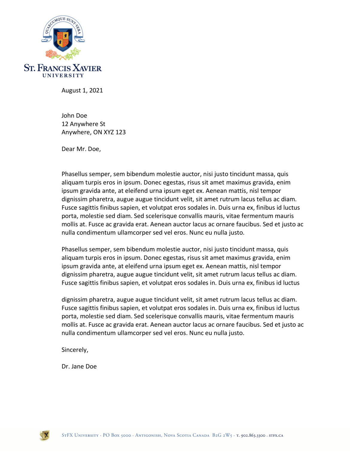 Letterhead generic template screenshot