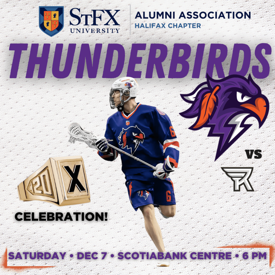 Promotional graphic for Halifax Thunderbirds Game