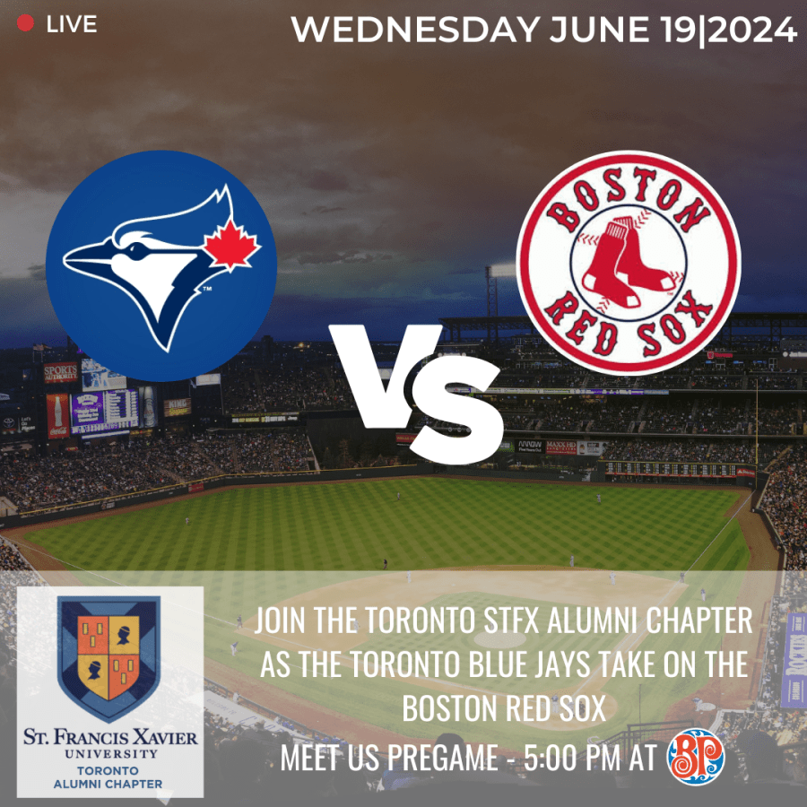 Promotional graphic for Toronto Alumni chapter - Blue Jays game