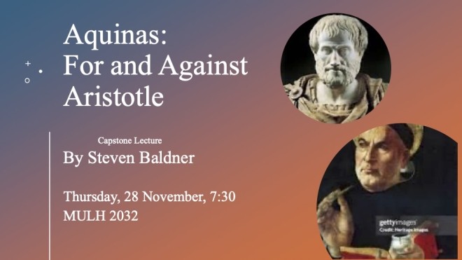 Aquinas For and Against Aristotle, 28 Nov., 7:30, 2032 MULH