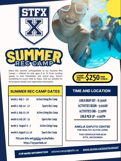 StFX Summer Rec Camps Poster