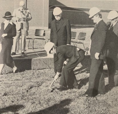 Brian Mulroney breaking ground