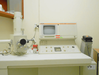 A microscope on a desk